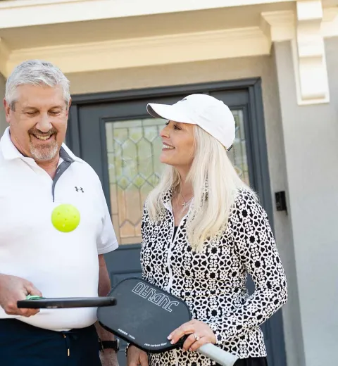 Couple with pickelball