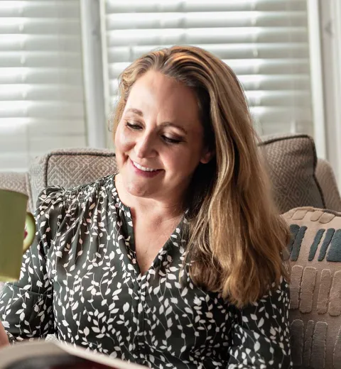Woman relaxing with coffee