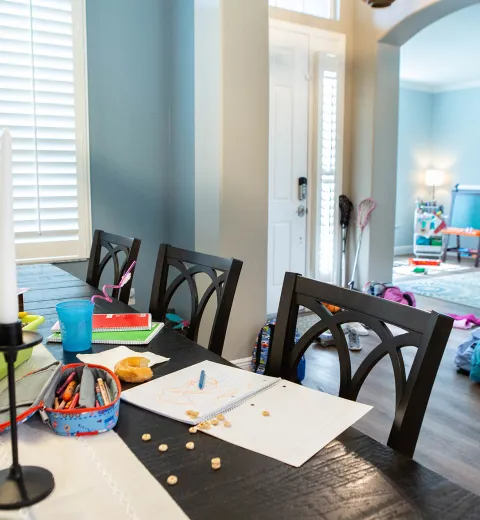 messy dining table