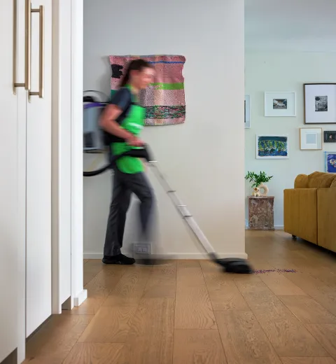 merry maid vacuuming