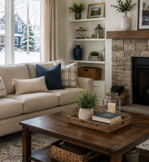 Clean northern Racine living room