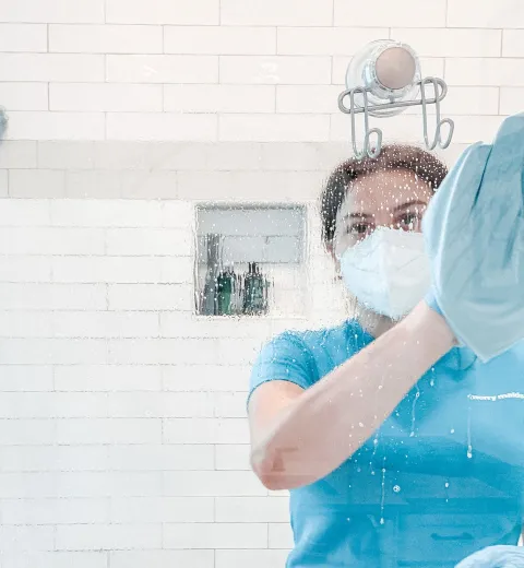 Merry Maid Cleaning Shower