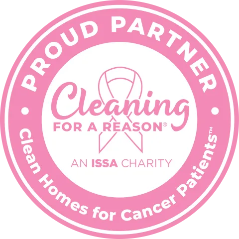 Cleaning for a Reason proud partner badge — clean homes for cancer patients