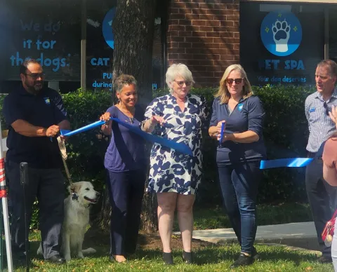 Chamber of Commerce with Owner of Hounds Town
