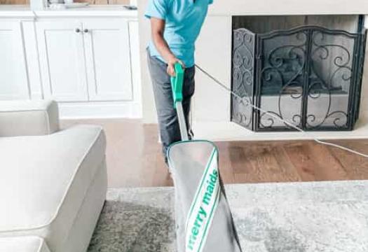 Woman vacuuming
