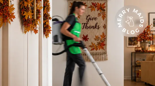 Woman in fall home