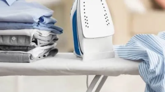 clean iron with laundry to iron