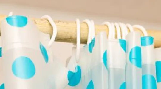 Clear plastic shower curtain