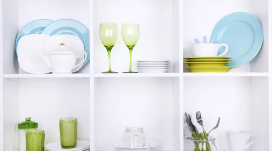 China being stored safely in cabinets