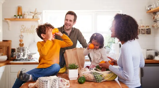 Family Unpacking Groceries