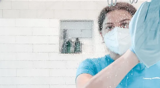 Merry Maid Cleaning Shower