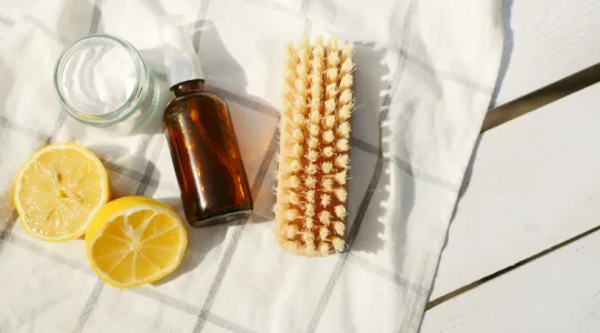 Natural cleaning items on cloth | Merry Maids