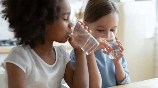 Two little girls drinking water | Merry Maids