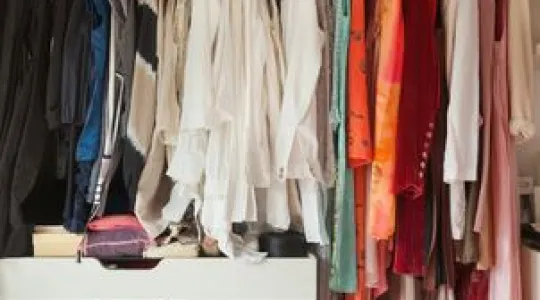 Clean bedroom closet