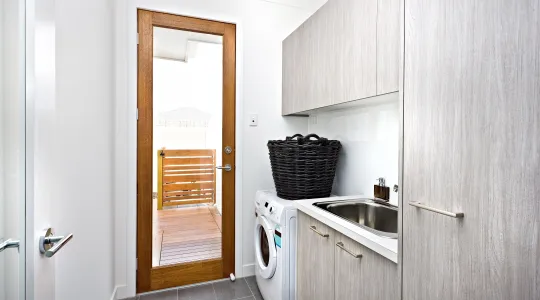 Bathroom with clean grout