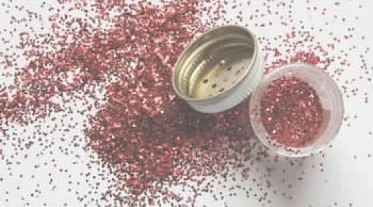 red glitter spilled