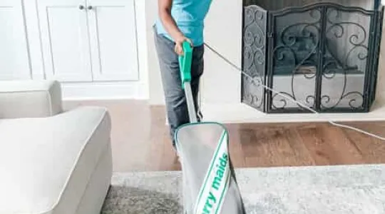 Woman vacuuming