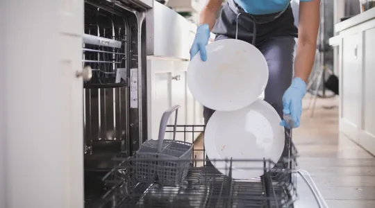 Loading dishwasher