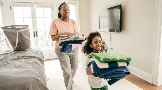 Mom and Daughter cleaning