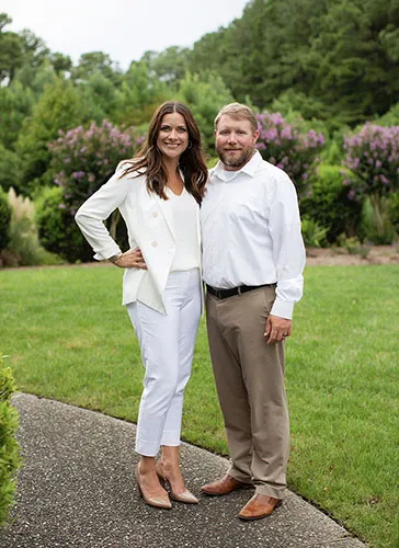 smiling man and woman