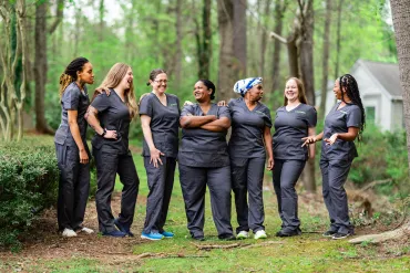 merry maids talking and laughing