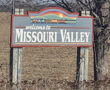 Missouri Valley IA welcome sign