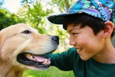 boy and dog
